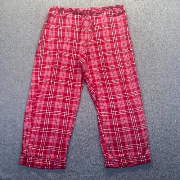 Talbots Womens Size XL 1 Piece Pajama Pants Red Plaid,Drawstring - Picture 1 of 9